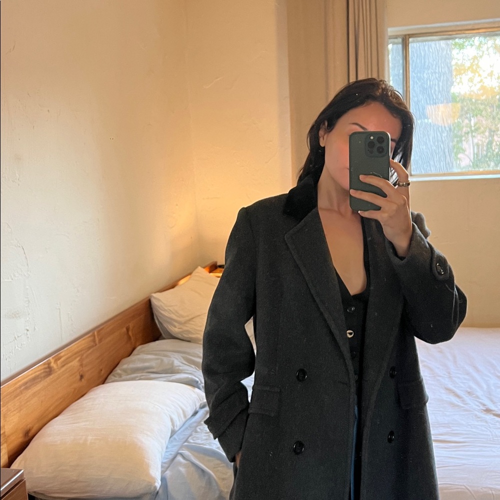 Vintage WOOL dark grey coat - Picture 3 of 9